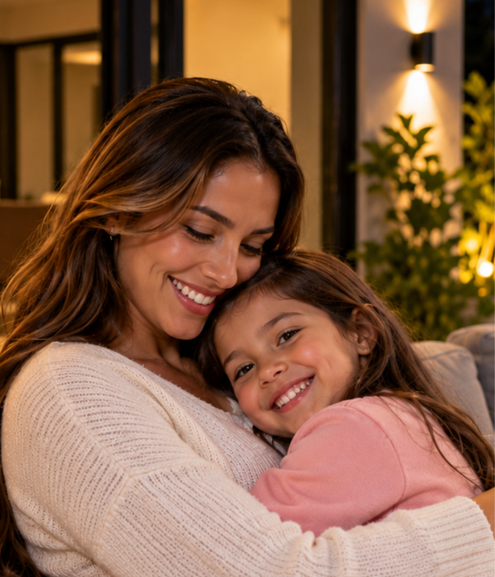 Mãe e filha aproveitando um momento juntas