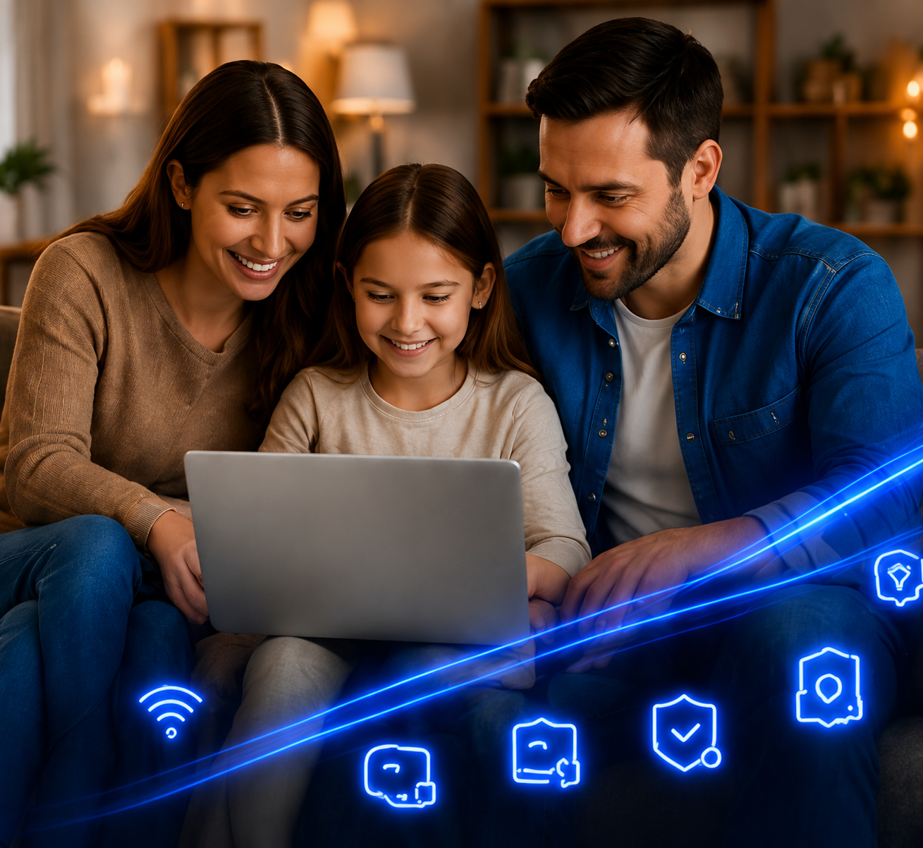 Fam&iacute;lia conectada com solu&ccedil;&otilde;es AserNet