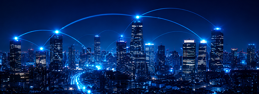 Cidade conectada por rede corporativa de alta disponibilidade